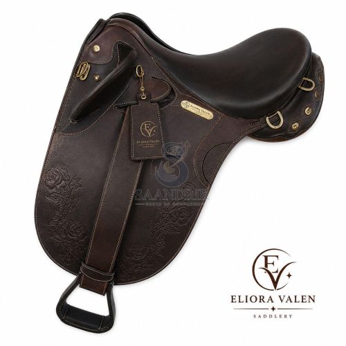 Midnight Rose Heritage Brown Full Grain Leather Horse Riding Saddle
