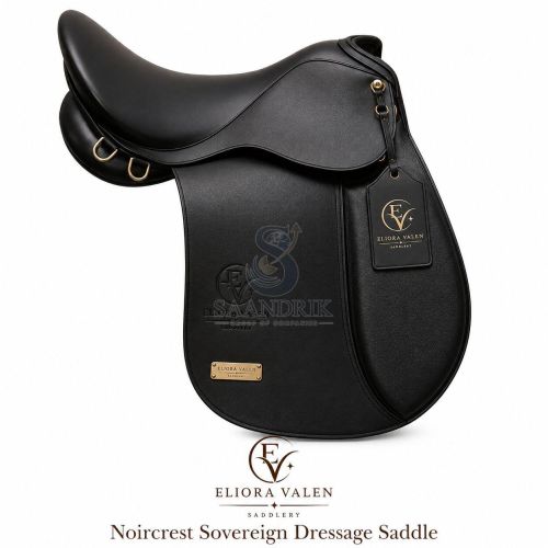 Noircrest Sovereign Black Full Grain Leather Horse Dressage Saddle