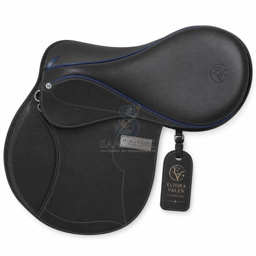 Noirline Azure Elegant Deep Black Leather Horse Riding Saddle