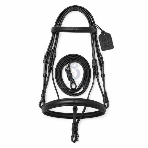 Vellaro Grip Rein Black Leather Horse Bridle