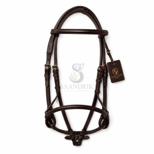 Velmont Squareline Premium Brown English Leather Horse Bridle
