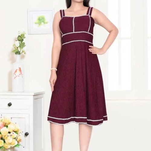 Maroon Flare Midi Dress
