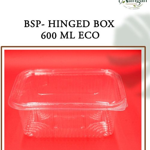 600 Ml PET Hinged Container