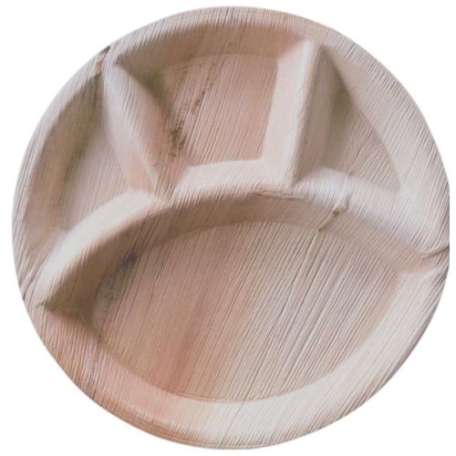 4 Compartment 12 Inch Round Areca Plate