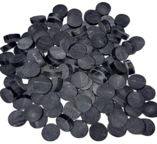19mm Black Buffalo Horn Button with Line