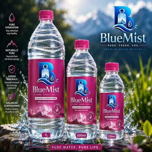 500 Ml Bluemist Packaged Drinking Water Bottle