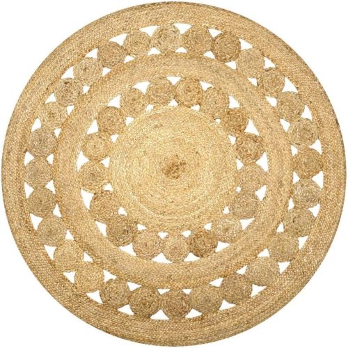 Double Medallion Round Handmade Jute Rug