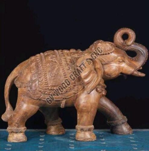 12 Inch Wooden Elephant Statue