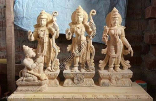 24 Inch Wooden RAM Darbar Statue