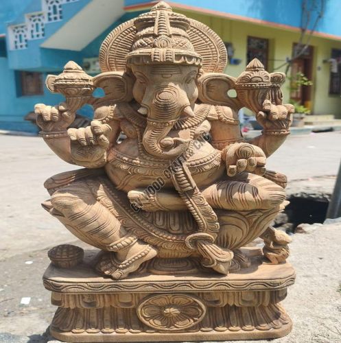 30 Inches Wooden Vinayagar Idol