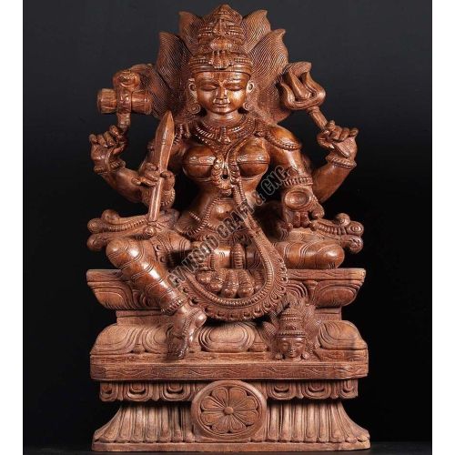 36 Inch Wooden Shakti Mariamman Statue