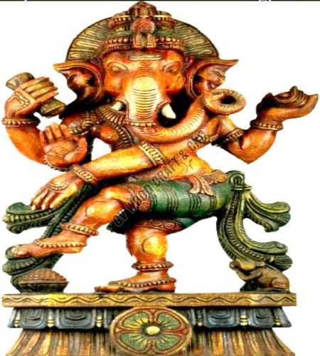 50 Inches Wooden Dancing Ganesha