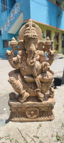 Wooden Ganesh Statue