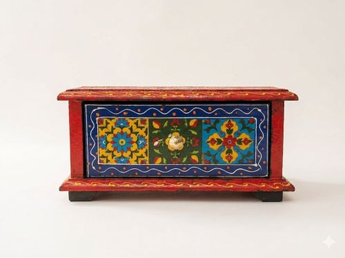 Crimson Heritage Handcrafted Wooden Storage Box