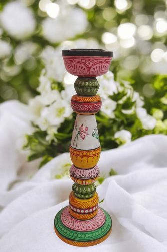 Enchanting Pattachitra Candel Stand