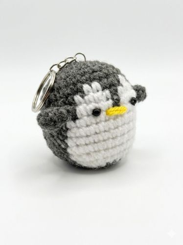 Handmade Chroachet Penguin Keychain