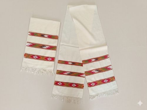 Handwoven Ethnic Woolen Muffler Tribal Border