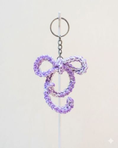 Lavender Loop Chrochet Keychain