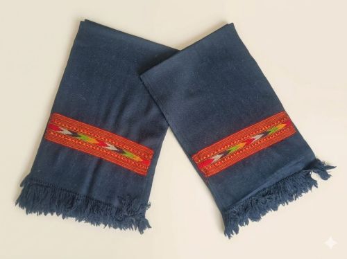 Midnight Blue Handwoven Woolen Ethnic Muffler
