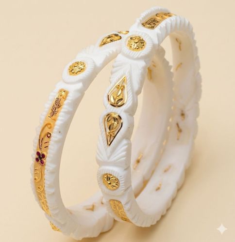 Royal Gold Accent Sankha Bangles