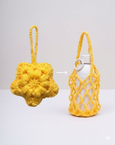 Sunny Bloom Chroachet Holder Pouch