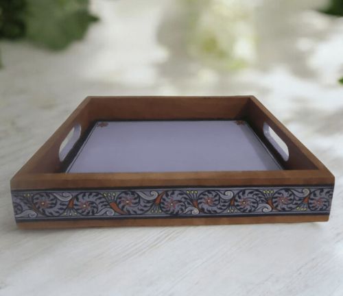 Violet Tranquil Rectangular Wooden Tray