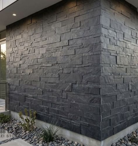 Black Slate Stone Wall Cladding Tiles