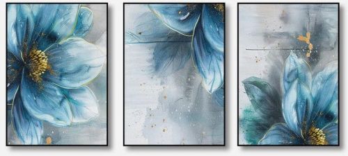 Azure Blossom Luxury Canvas Wall Painting