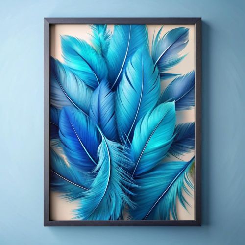 Blue Feather Modern Canvas Wall Painting