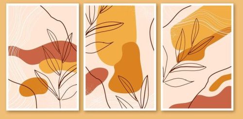 Contemporary Line Art Botanical Canvas Wall Painting