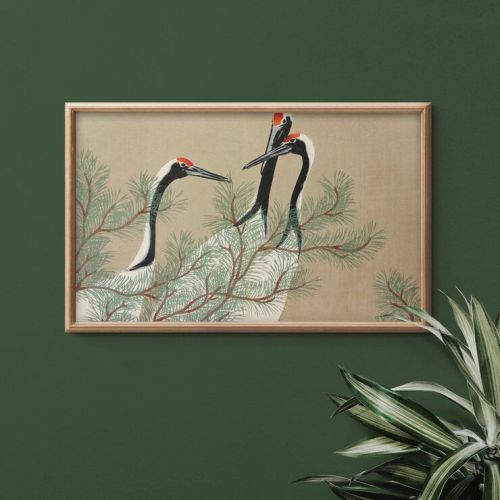 Elegant Crane Bird Nature Canvas Wall Painting