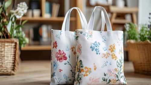 Floral Print Reusable Tote Bag