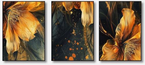 Golden Floral Luxury Canvas Wall Painting