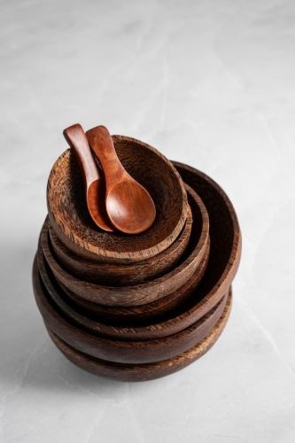 Handcrafted Wooden Bowl and Spoon Set