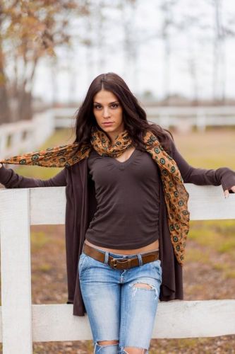 Ladies Brown V Neck Full Sleeve Top