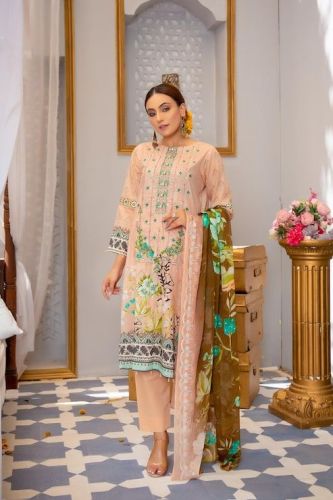 Ladies Embroidered Floral Print Salwar Suit