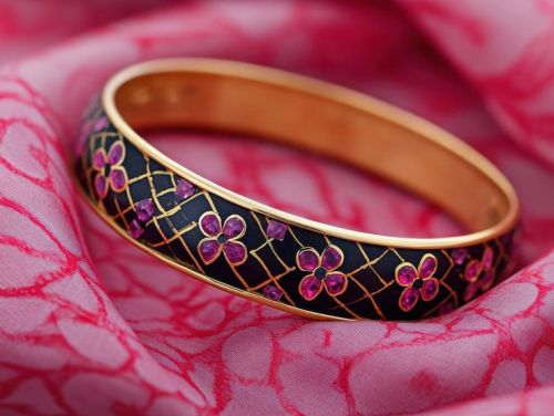 Ladies Floral Enamel Designer Bangle