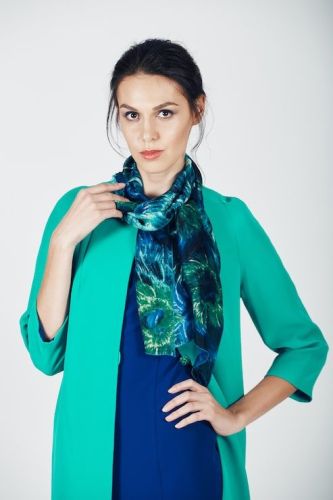 Ladies Peacock Print Fashion Scarf