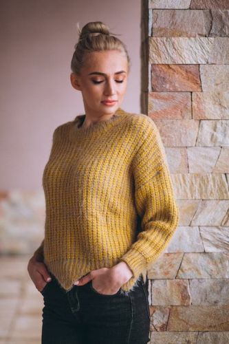 Ladies Rib Knit Winter Sweater
