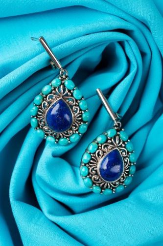 Ladies Stone Studded Drop Earrings