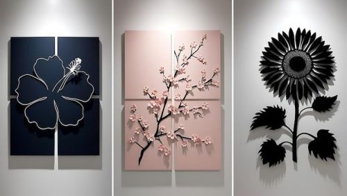 Modern Floral 3D Decorative Canvas Wall Painting