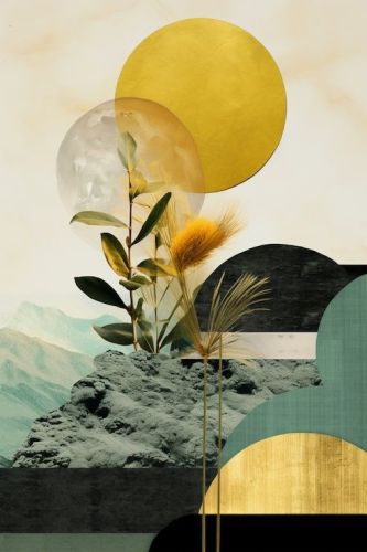 Modern Geometric Nature Canvas Wall Painting