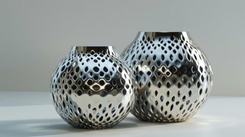Modern Metallic Decorative Vase Set