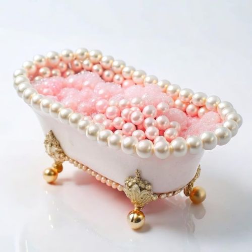 Pearl Embellished Decorative Storage Tray