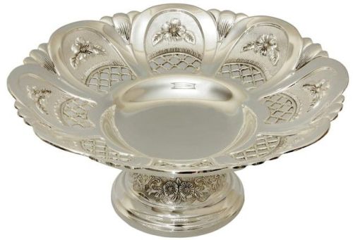 Silver Finish Decorative Serving Bowl