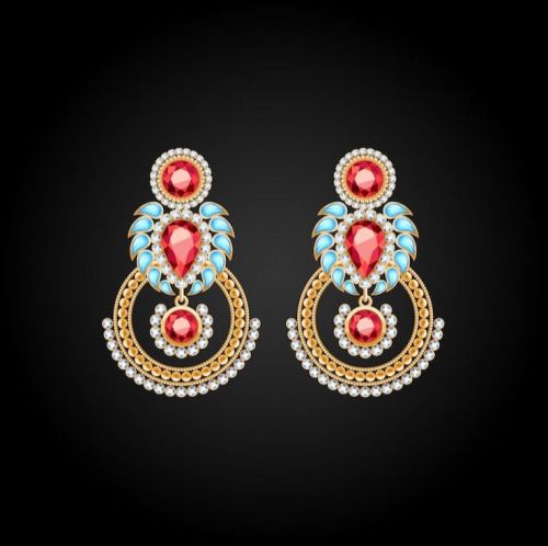 Stone Studded Chandbali Earrings