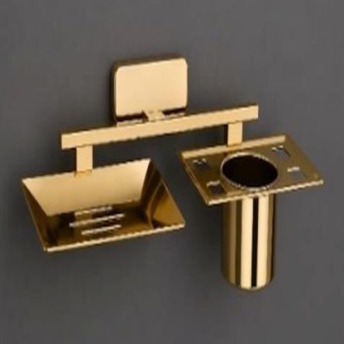 304 Stainless Steel Gold Finish Prime Soap Dish with Tumbler Holder