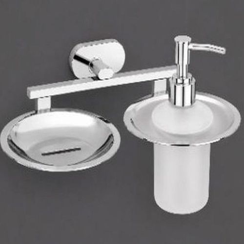 Stainless Steel 304 Chrome Finish Soap Dish with Dispenser
