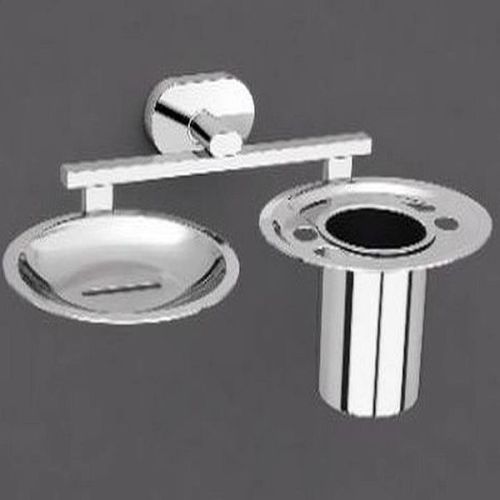Stainless Steel 304 Chrome Finish Soap Dish with Tumbler Holder