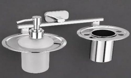 Stainless Steel 304 Chrome Finish Tumble Holder with Liquid Dispenser